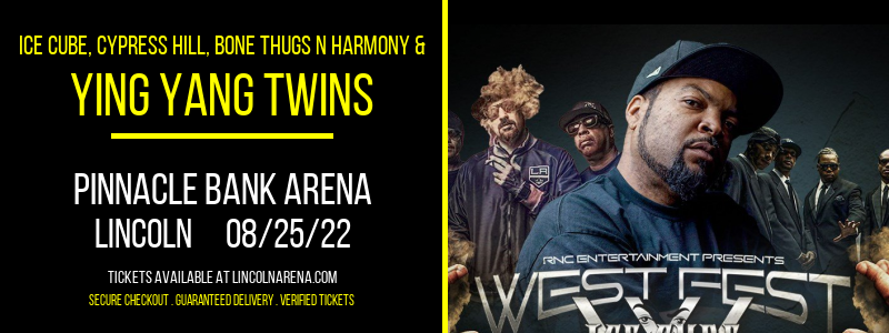 Ice Cube, Cypress Hill, Bone Thugs N Harmony & Ying Yang Twins at Pinnacle Bank Arena tickets Ice Cube, Cypress Hill, Bone Thugs N Harmony & Ying Yang Twins at Pinnacle Bank Arena
